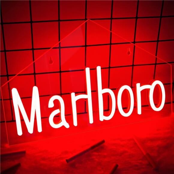 Marlboro Bar LED Neon Sign Wall Decor lights Bedroom Business Man Cave Store NEW - Picture 1 of 7
